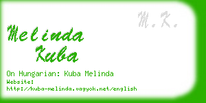 melinda kuba business card